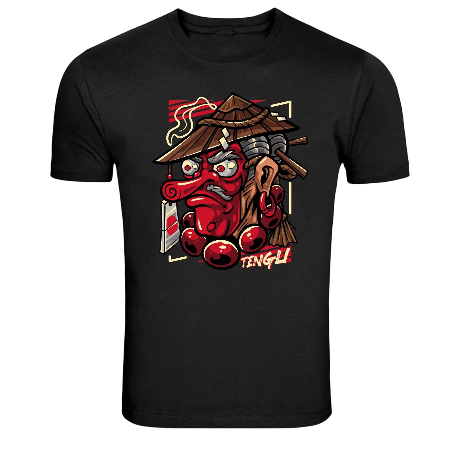 Japanese Tengu Demon Mask Samurai Graphic T Shirt XXXXL