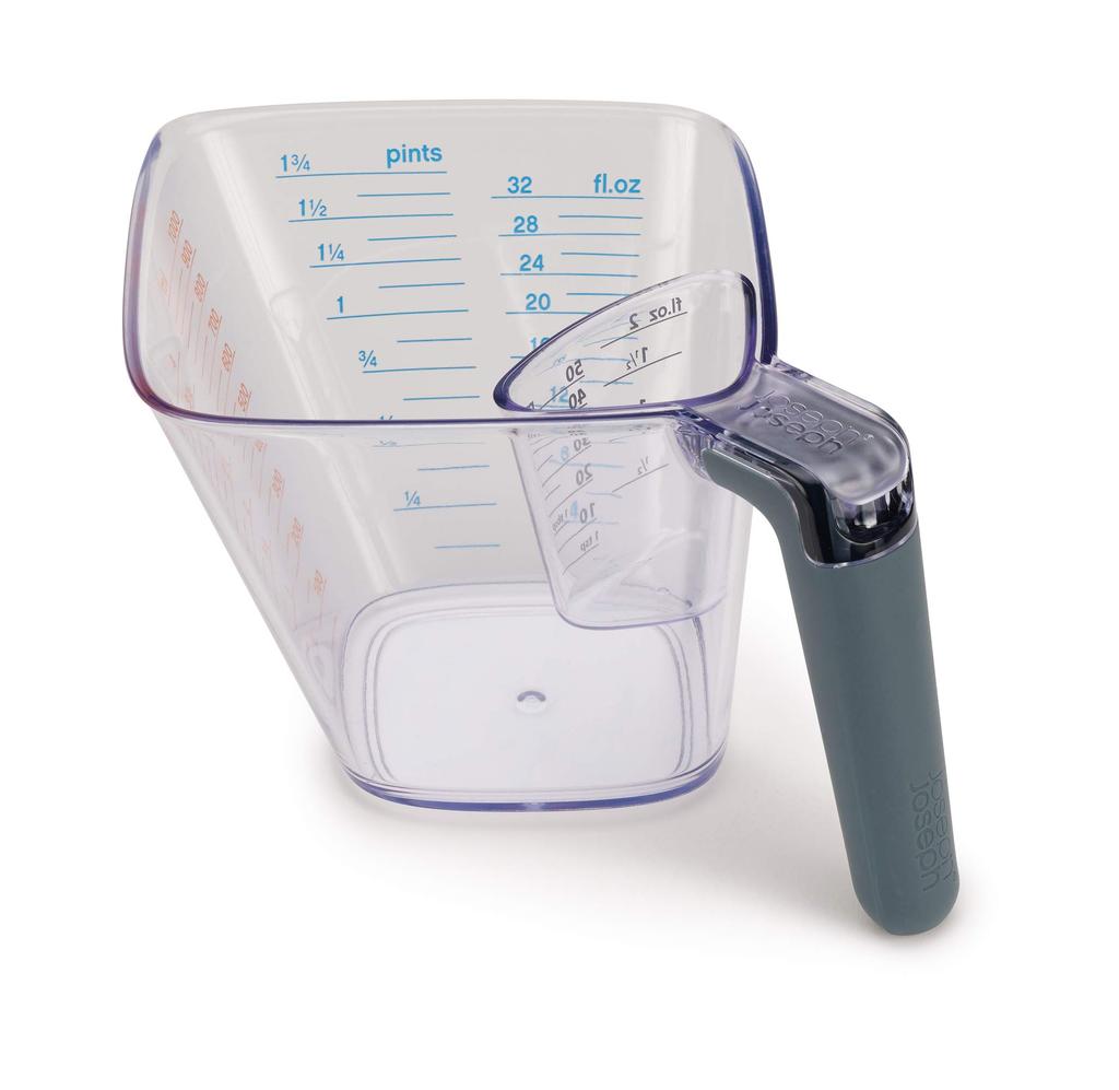 [Authentic] Joseph Joseph Stackable Measuring Cups (Align) - 50ml/1L, 2-Size Set, Easy-to-Read Scale, Convenient Angled Design
