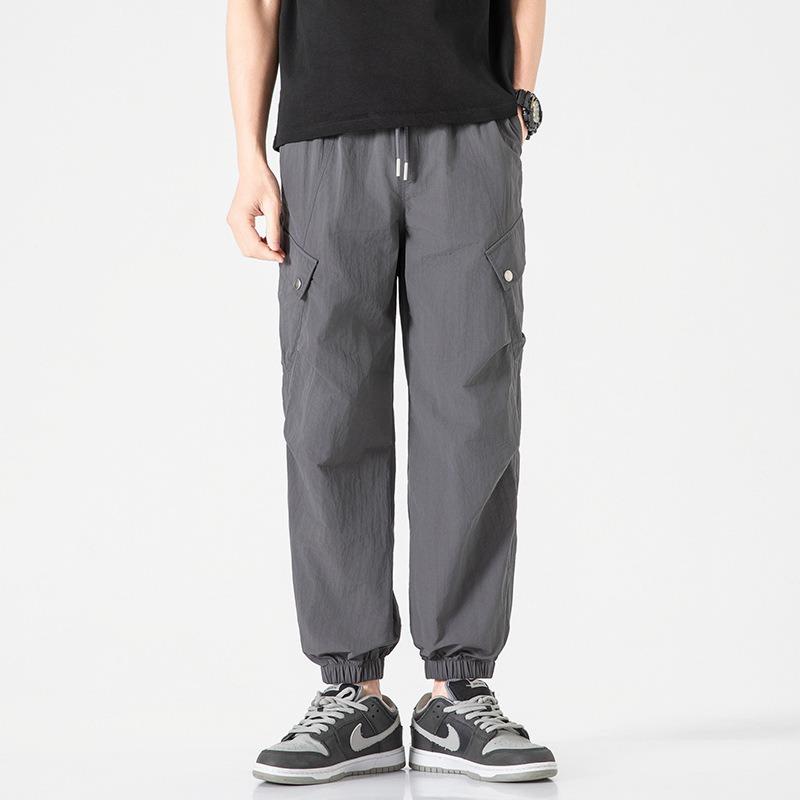 Simple Overalls Summer New Casual Loose Men's Nine-point Pants Retro Trendy Brand Men's High-end Men's Clothing