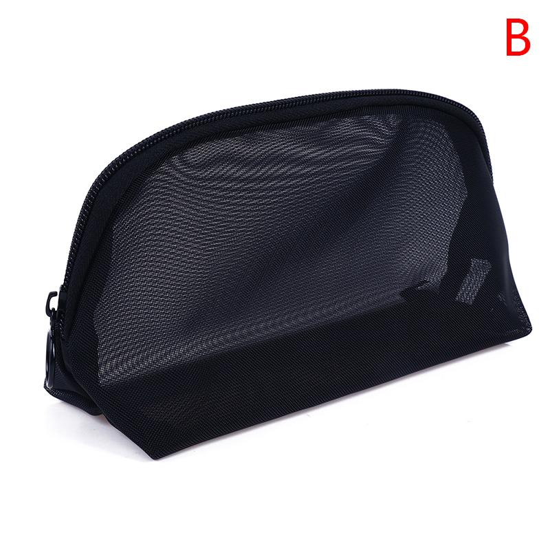 Portable Mesh Transparent Cosmetic Bag Makeup Case Women Travel Zipper Make Up Organizer Wash Toiletry Beauty Storage Bag Pouch
