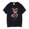 Bărbați AVENUE GEORGE V PARIS Urs de pluș Camuflaj Tricou vintage Spălat grafic Ușor moale modă Confortabil