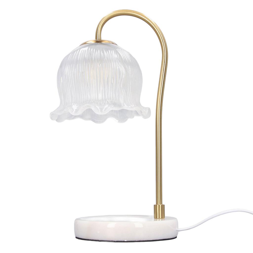 Candle Warmer Lamp Glass Marble Dimmable Electric Fragrance Candle Melter with 2 Bulbs for
