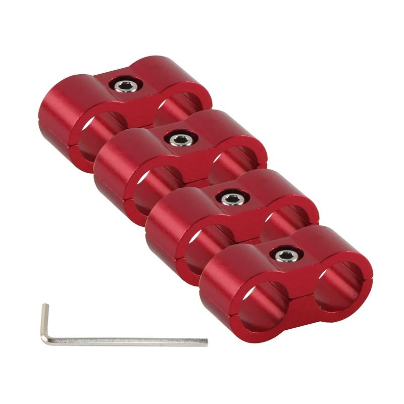 4PCS Braided Hose Separator Clamp Adapter 4AN 6AN 8AN 10AN 12AN Fuel Line Fitting Bracket Aluminum AN4 AN6 AN8 AN10 AN12