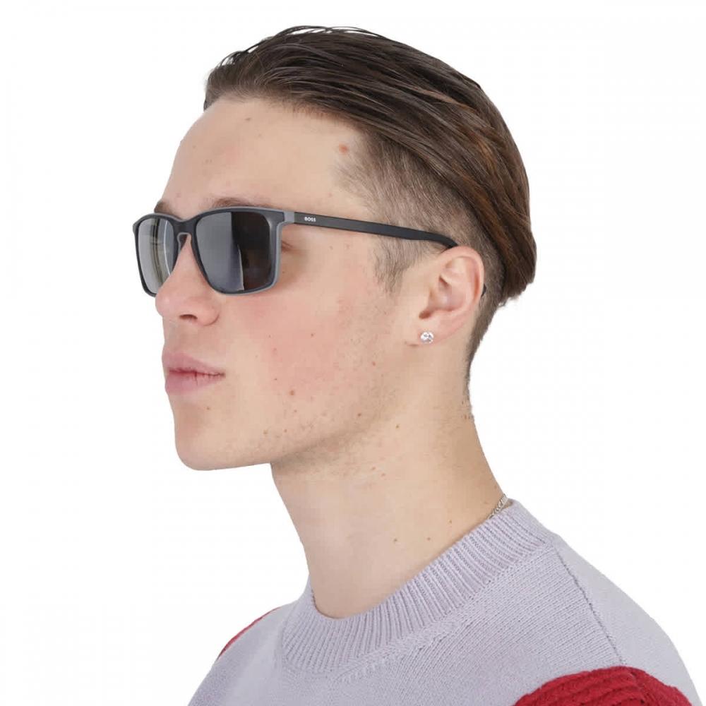 HugO BOSS Silver MirrOr Rectangular Men S SunglaSSeS BOSS 1556 O S 0O6w T4 57 Multi