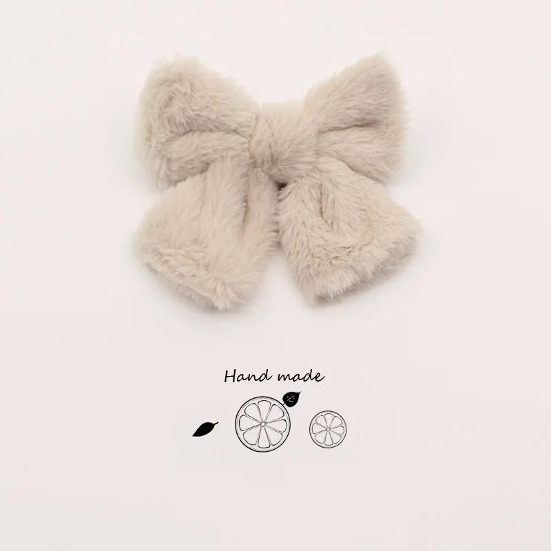 Autumn and  Winter Enlarged Plush Bow Girl's Hair Clip for Women's Fashion Soft  Warm High Grade Sweet Elegant Hairs Accessories