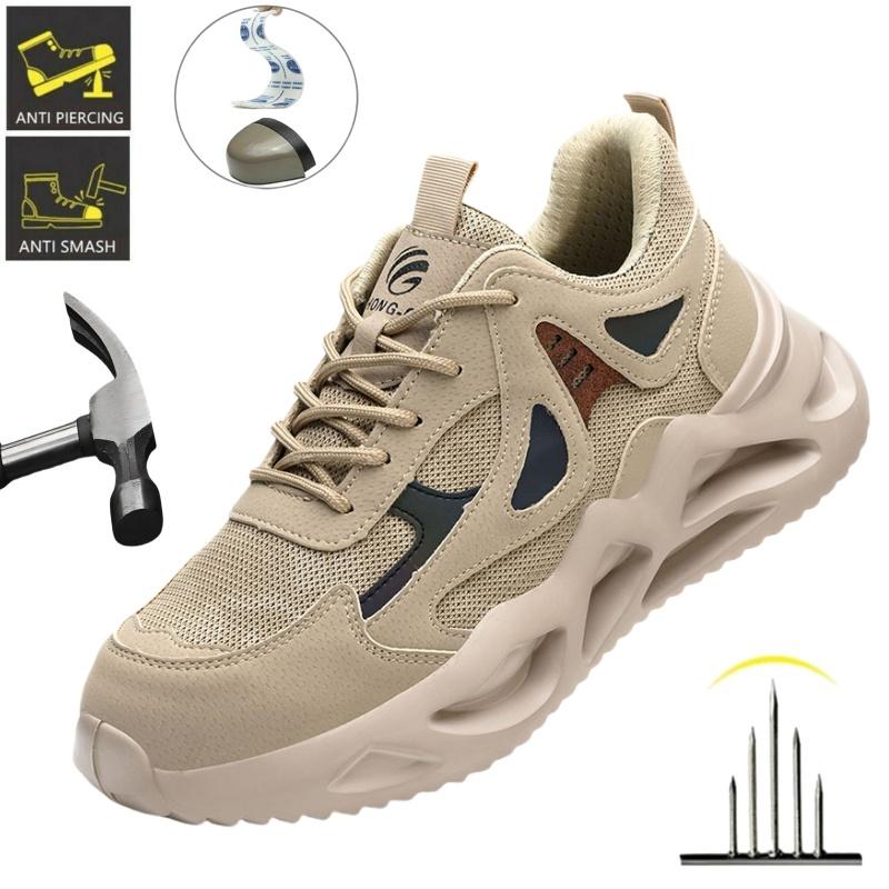 Construction Safety Shoes For Men Boots Steel Toe Puncture-Proof Work Sneakers Male Shoes Work Boots Indestructible Footwear