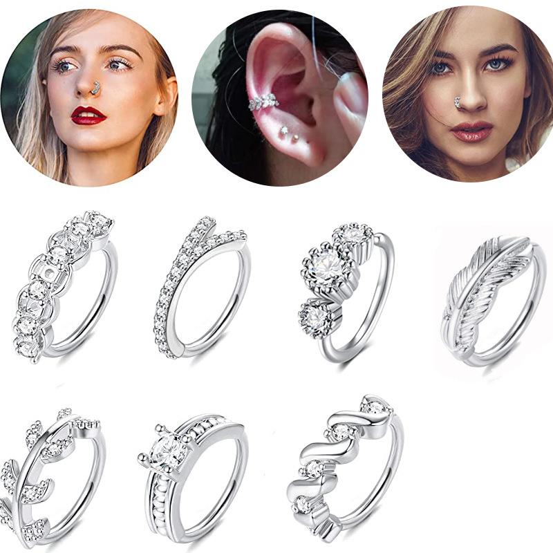 טבעת לאף רטרו פשוטה ורמיקוליט