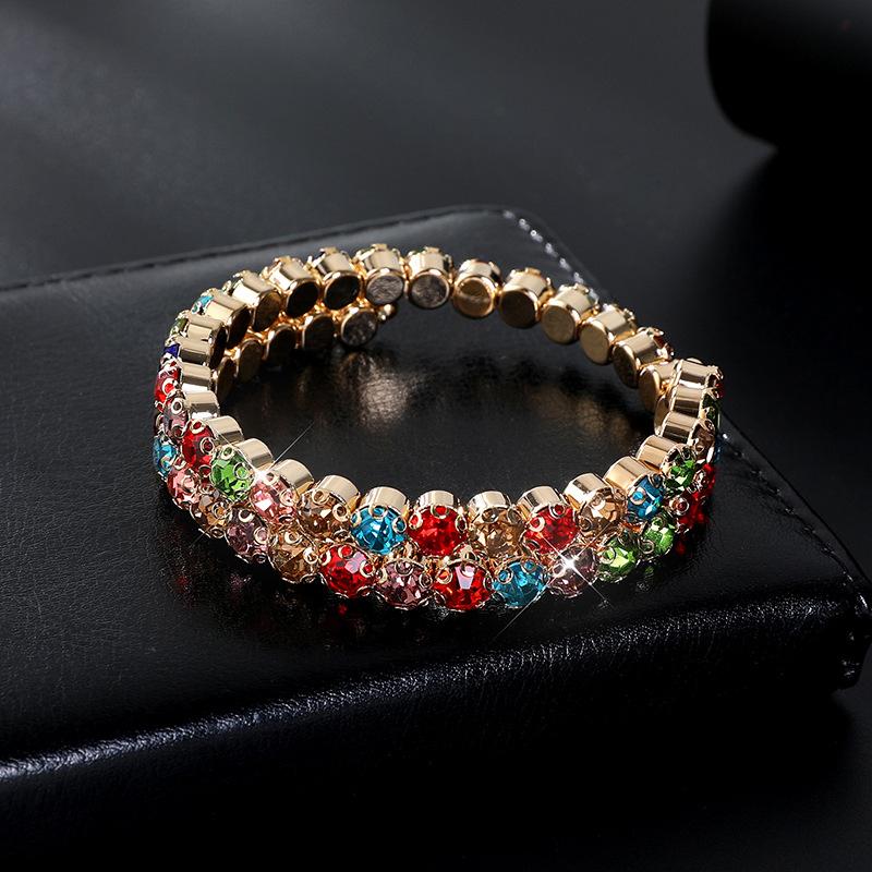 Bridal Bracelet AB Rhinestone Wrapped Full Diamond Open Bracelet Crystal Bracelet Accessories