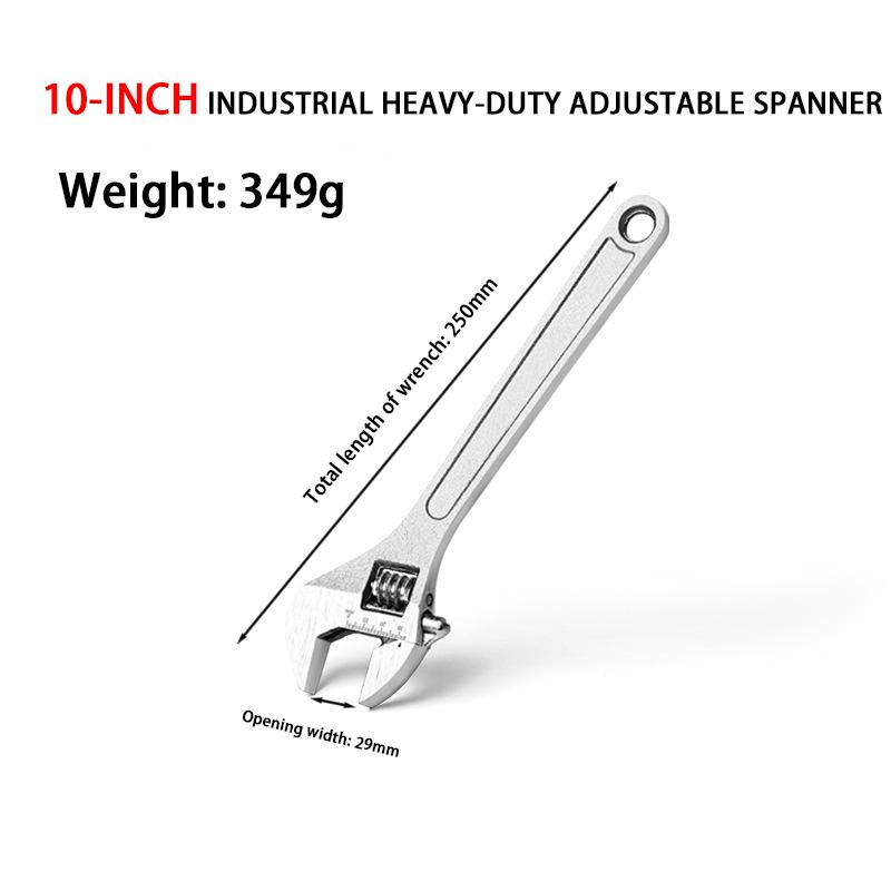 Clé à molette réglable pour galvanoplastie Outil clé réglable Ménager Industriel Anti-blocage Poignée en caoutchouc Clé