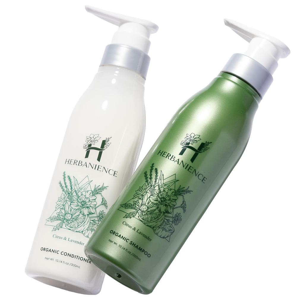 Sakura No Mori Herbanience Organic Shampoo Naturally Amino Acids Next-Generation & Conditioner, 100% Derived, Silicone-Free, Additive-Free Formula,