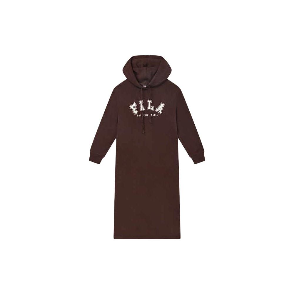 

FILA Official Womens Long Hoodie Dress Autumn 2023 Women Dresses Brown F11W339310FDK S