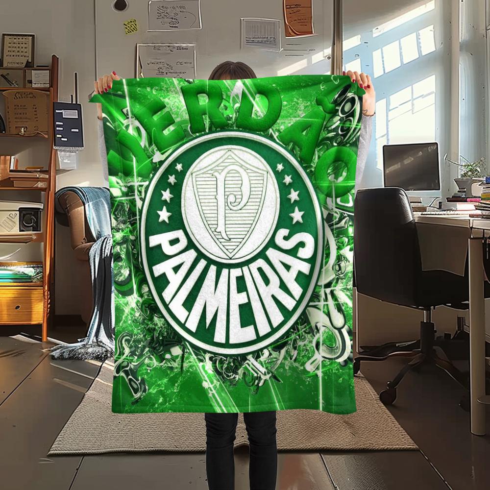 Palmeiras FC Pattern Flannel Blanket, High Quality Comfortable for All Seasons, Home Decor, Warmth and Comfort, Perfect for Gifts.