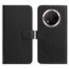 For Honor Magic7 Lite 5G/X9c 5G/X60 Pro 5G Case Wallet Stand Litchi Texture Genuine Cow Leather Flip Phone Cover