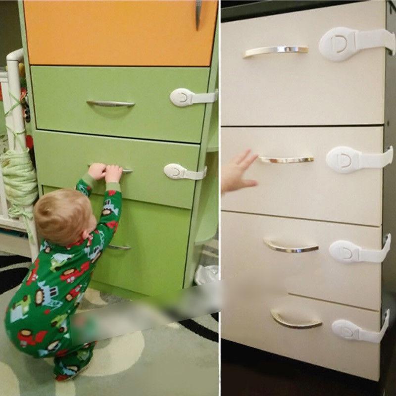 10x Child Baby Cupboard Cabinet Safety Locks Pet Proofing Door Drawer Fridge Kid