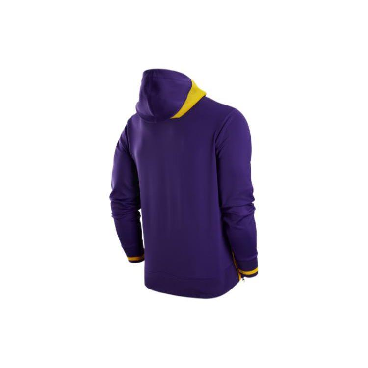 Nike NBA Logo Print Zip-Up Hoodie with Long Sleeves Men Tops Purple DR2084-504