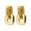 Oval Shape Gold Plating Earrings Exaggerate Style U-Shaped Earrings  Patchwork Design
