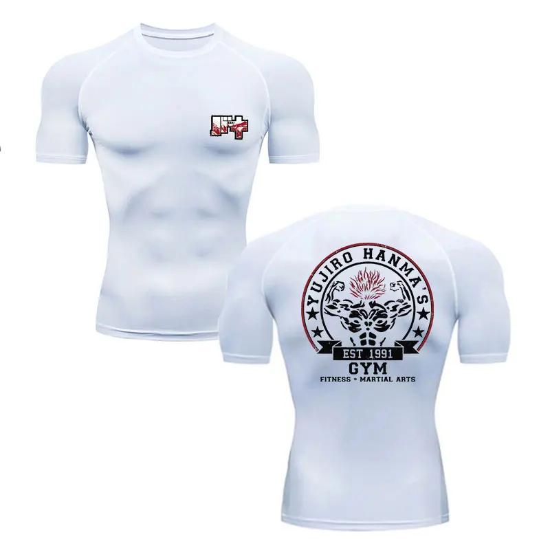 Training and Exercise T-shirt Anime Baki Hanma Men Running T-Shirt Compression Shirt Gym Fitness Short Sleeve Jogging Sportswear