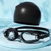Beschlagfreie UV-Schutz-Schwimmbrille mit Silikon-Badekappe Set für Erwachsene Wassersport
