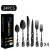 New Pattern Stainless Steel Tableware Suit Western Food/Steak Knife, Fork and Spoon 24 Pieces Suit