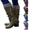 Women's Retro Lightweight Boots Non- High Boots Shaft Wide Vintage Block Heel Cowboy Boots Winter Boots