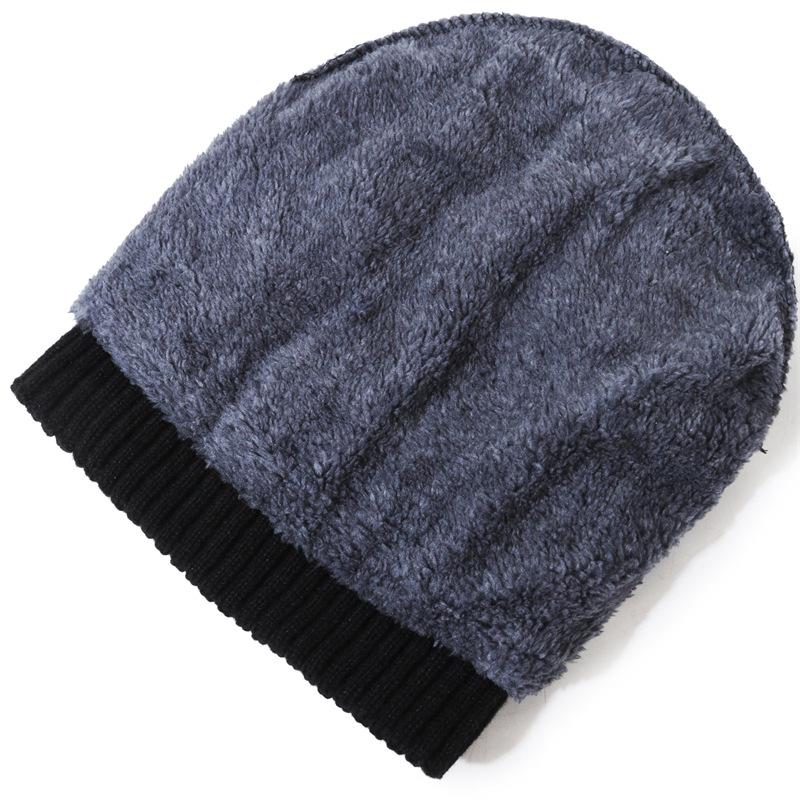 Wintermütze Samt Dicke Herren Strickmütze Warme Mütze Outdoor Ärmelkappe Skullies Beanies Ski Slouchy Cap