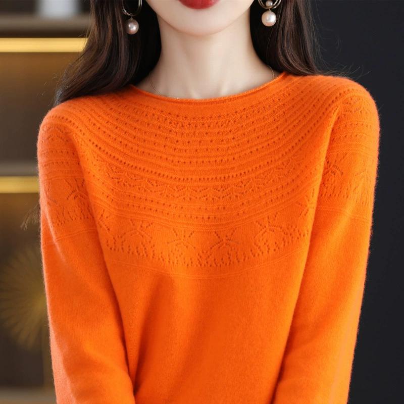 Knitted Sweater for Women In Autumn and Winter, Loose Round Neck, Inner Layer, Pullover, Solid Color, Versatile, Outer Layer
