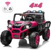 24V XL 2 Seater Ride on Toys Car for Girls, 2WD/4WD Switchable Off-Road UTV w/Long-Endurance Battery Power, 3-Speed Remote Contr