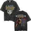 Vintage Washed Cazzu Latinaje Tour  Merch Tshirts Men Women Fashion Aesthetic Tshirt Summer Casual Loose Cotton T Shirts