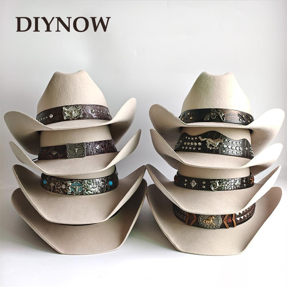 Competitive Western Cowboy Hat 100% Wool Fedora Hat For Women Men Riding Hat Autumn Panama Big Brim Cowgirl Hat Sombrero Vaquero