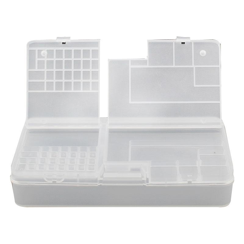 Transparent Plastic Storage Box, Multi-Grid Tool Organizer for Electronic Components, Small Screws & Accessories