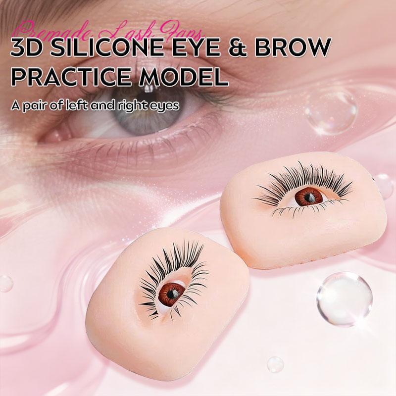 3D Practice Pad Microblading Eyelash Extension Soft Silicone Skin Flat Model Permanent Makeup Tool Custom Option Pair
