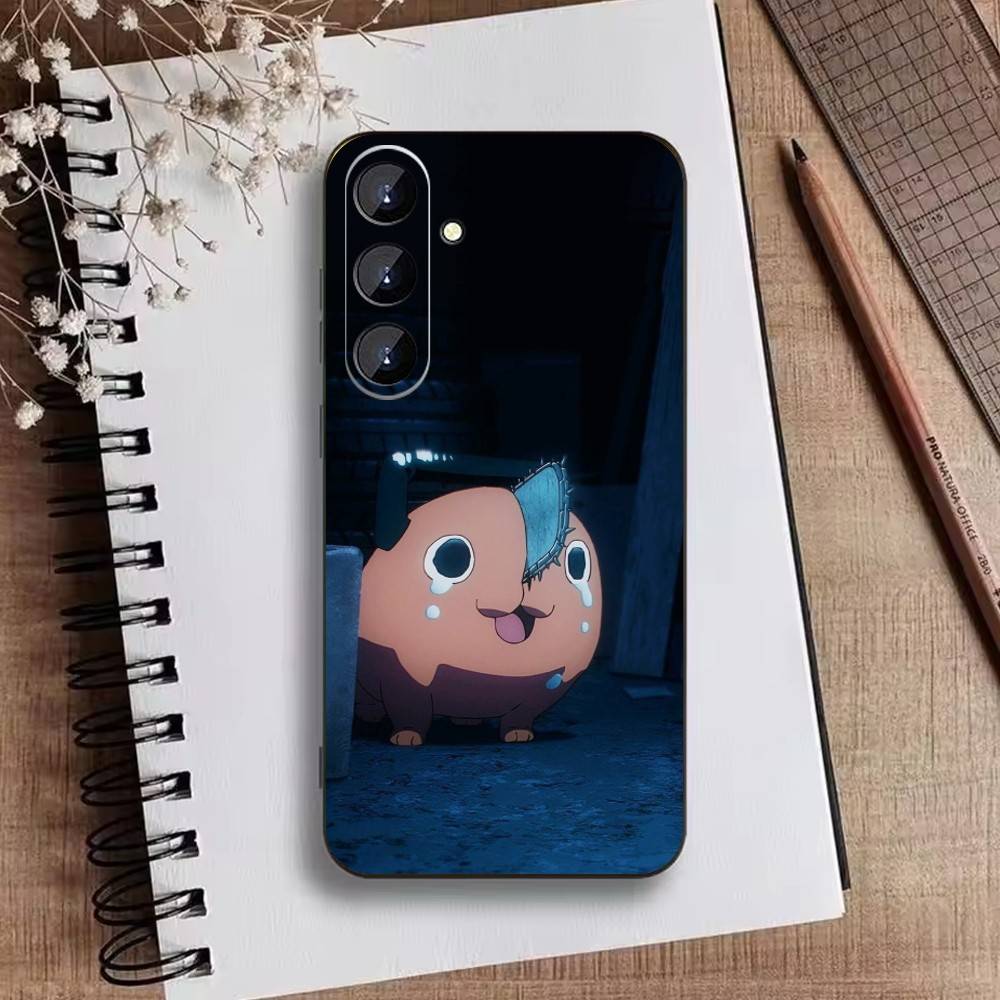 K-Pochita Anime Phone Case For Samsung Galaxy A73,A21s,A22,A31,A52,A53,A71,A41Soft Black Shell