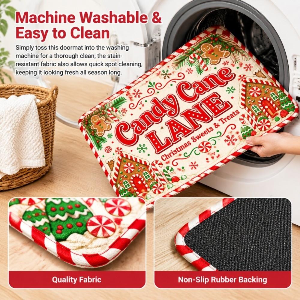 Anti Slip Christmas Printed Door Pads 2D Flat Printing Entrance Welcome Mat  Outdoor Decor