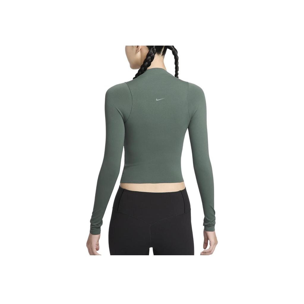 Nike Solid Color Yoga Training Pullover Quick-Dry Long Sleeve Fitness Top Women Tops Green FN3023-338