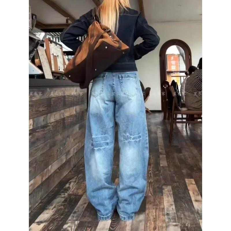 JYL Unisex Bootcut Jeans European Slub Deconstructed American Denim S бездна