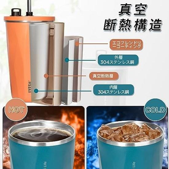 TYESO Tumbler Straw Stainless Steel Wide Mouth Vacuum Insulated Home Office Outdoor Multiple Colors Thermal Insulation Cold Retention Lid 600ml Large