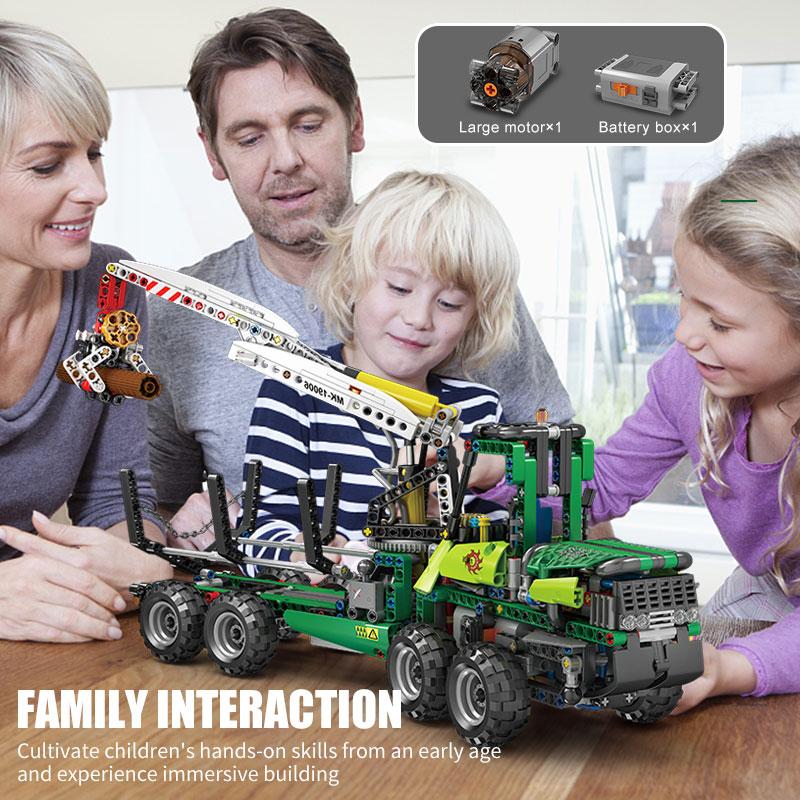 MOULD KING Technical Building Blocks The APP Pneumatic Forest Machine Truck MOC-32456 Model Toys for Kids Christmas Gifts