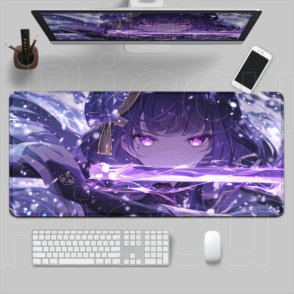 New Pretty Raiden Shogun Mouse Pads Gaming Accessories MousePad PC Genshin Impact Desk Mat Laptop Kawaii Abime Girl Keyboard Mat