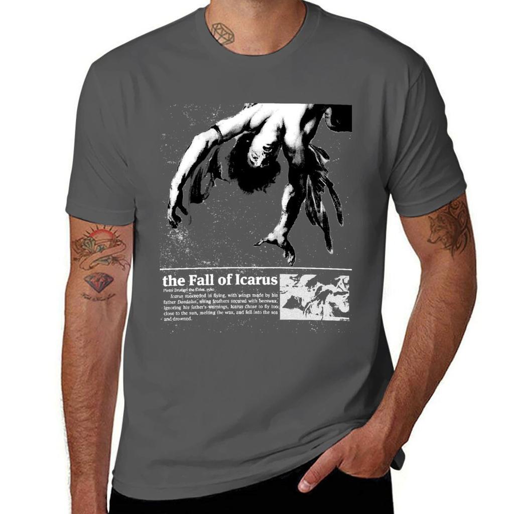 The Fall Of Icarus (White) Tshirt Breathable Workout Short Sleeve Top Tshirt