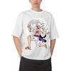 One Piece "Monkey D. Luffy Gear 5 Nika Form Moonlight" Anime Black Oversized T-Shirt Streetwear Pop Rock Concert Fan Merch T-Shirt