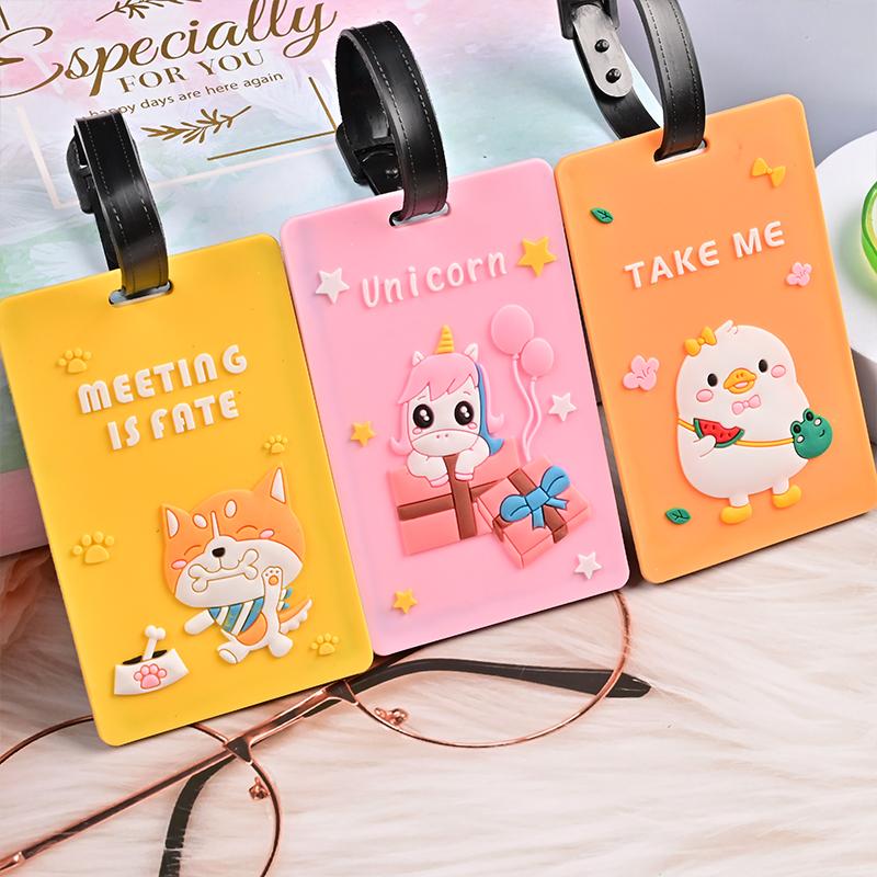 Cute PVC Card Sleeve Campus Card Work ID Protection Cover Cartoon Luggage Tag Access Card Holder Portable Baggage Boarding Label