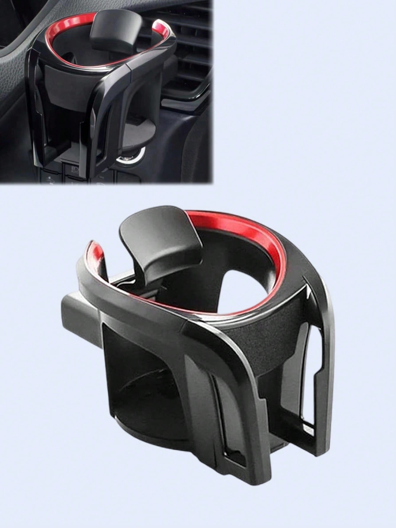 

Universal Car Multifunctional Cup Holder – Air Vent Mounted, with Adjustable Cup Slot & Phone Holder красный
