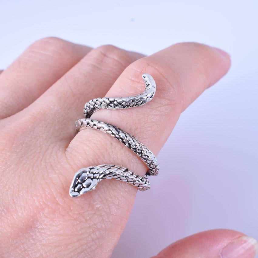 Men's Punk Snake Ring - Silver Plated Alloy Animal Design