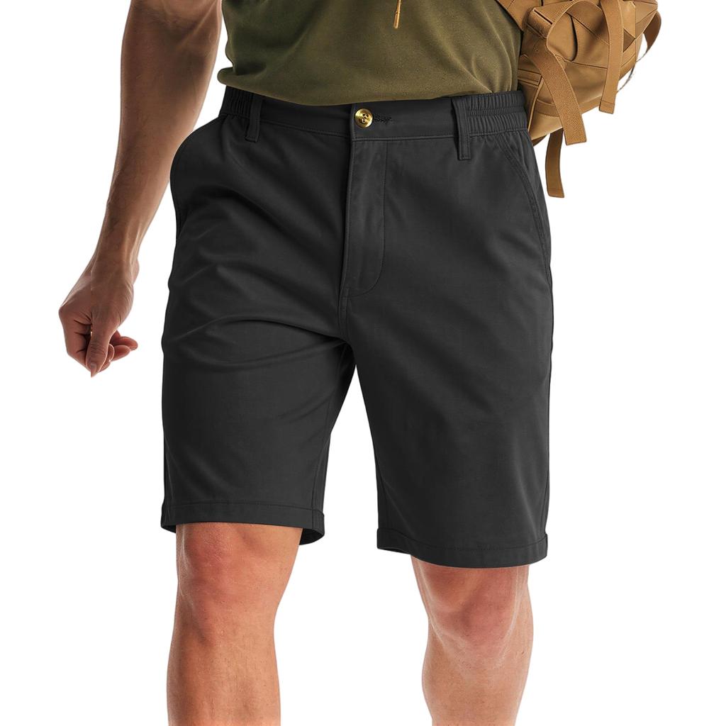 Men's Golf Dress Shorts Work Flat Front Shorts For Men With 3 Pockets Quick Dry
