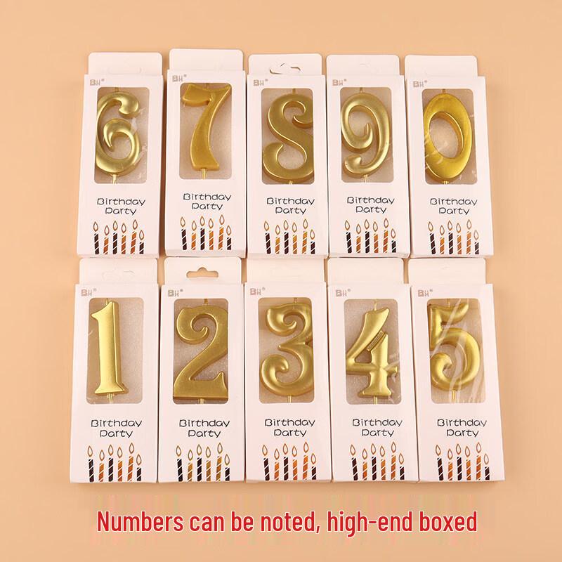 LIEI Gold Number Birthday Candle