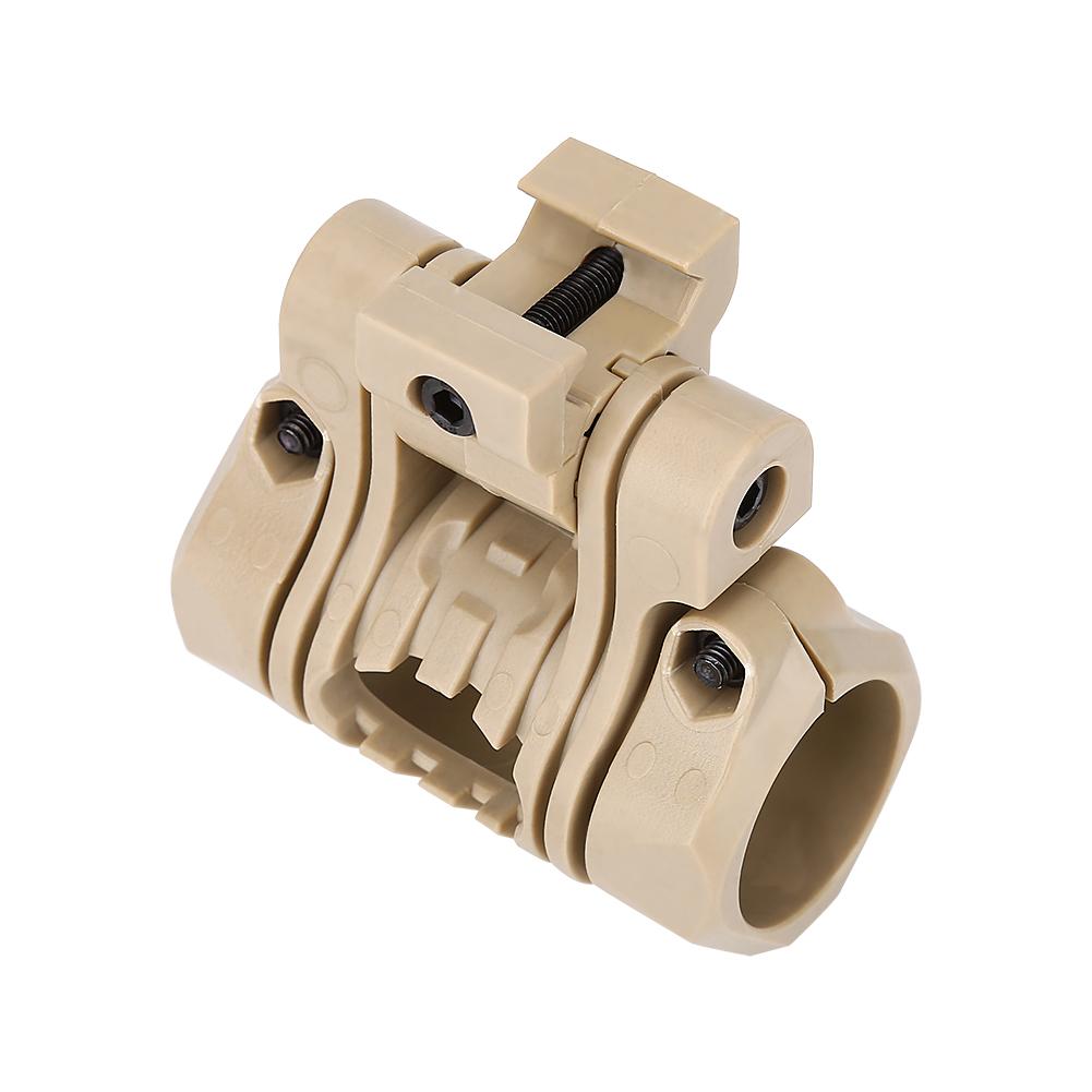 Plastic Quick Release Flashlight Clamp Clip Mount Accessory for Fast Helmet (Tan)