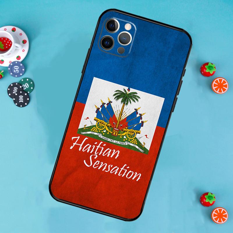Vintage Haiti Haitian Flag Phone Case For iPhone 17 Air 14 16 15 11 12 13 Pro Max 12 13 mini 15 16 Plus 16e Cover Funda