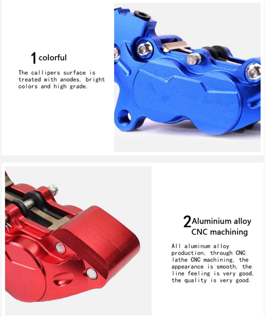 Universalūs dešiniai CNC aliuminio motociklo 42 mm stabdžių suportai su 4 stūmokliais 32*27 mm Gtr Bws125 Kawasaki Moto Racing purviniam motociklui, skuteris