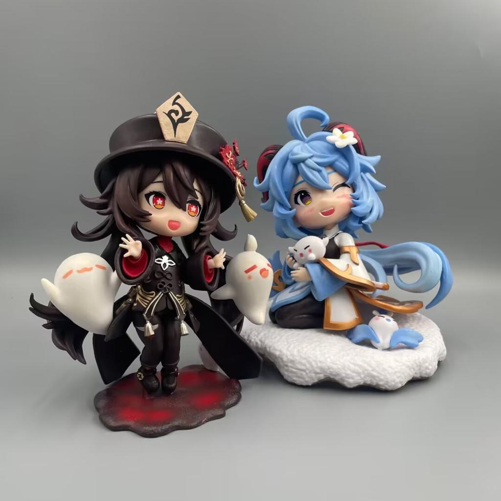 17cm Genshin Impact Anime Game Hu Tao & Ganyu Figure - Kawaii PVC Action Figurine Collection Model Toy Gift - Beautiful Girl Sta