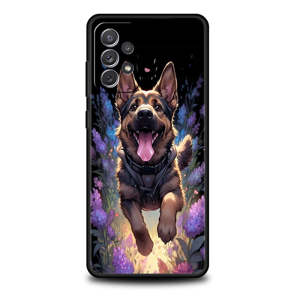 Phone Case For Samsung A17 A15 A13 A51 A71 A41 A31 A21S A07 A05 A35 A55 A23 A25 A33 A53 A73 5G Cover Beauty German Shepherd Dog